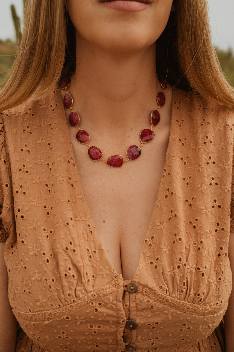 Arianna Necklace | Pink Chalcedony