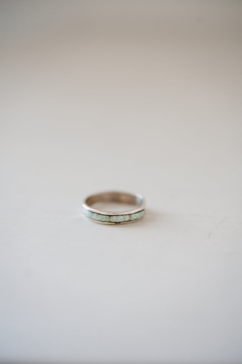 Single Bar Ring | White Opal - FINAL SALE