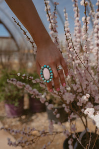 Mazzy Ring | Pink Petalite + Turquoise | #2