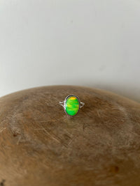 Hendrix Ring | Green Galaxy Opal