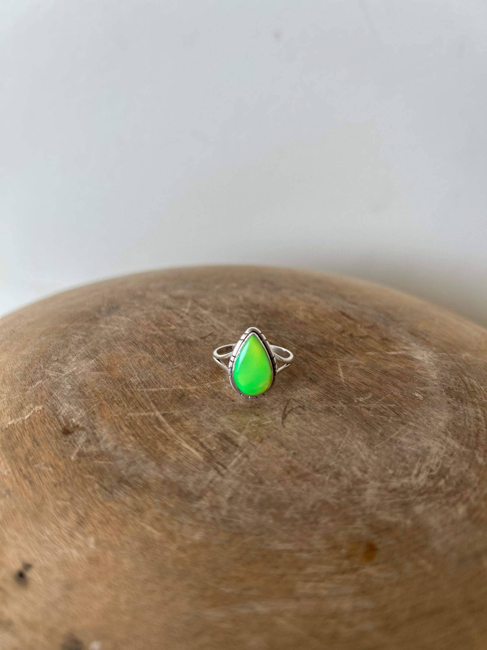 Hendrix Ring | Green Galaxy Opal