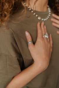 Checkered Ring | Turquoise