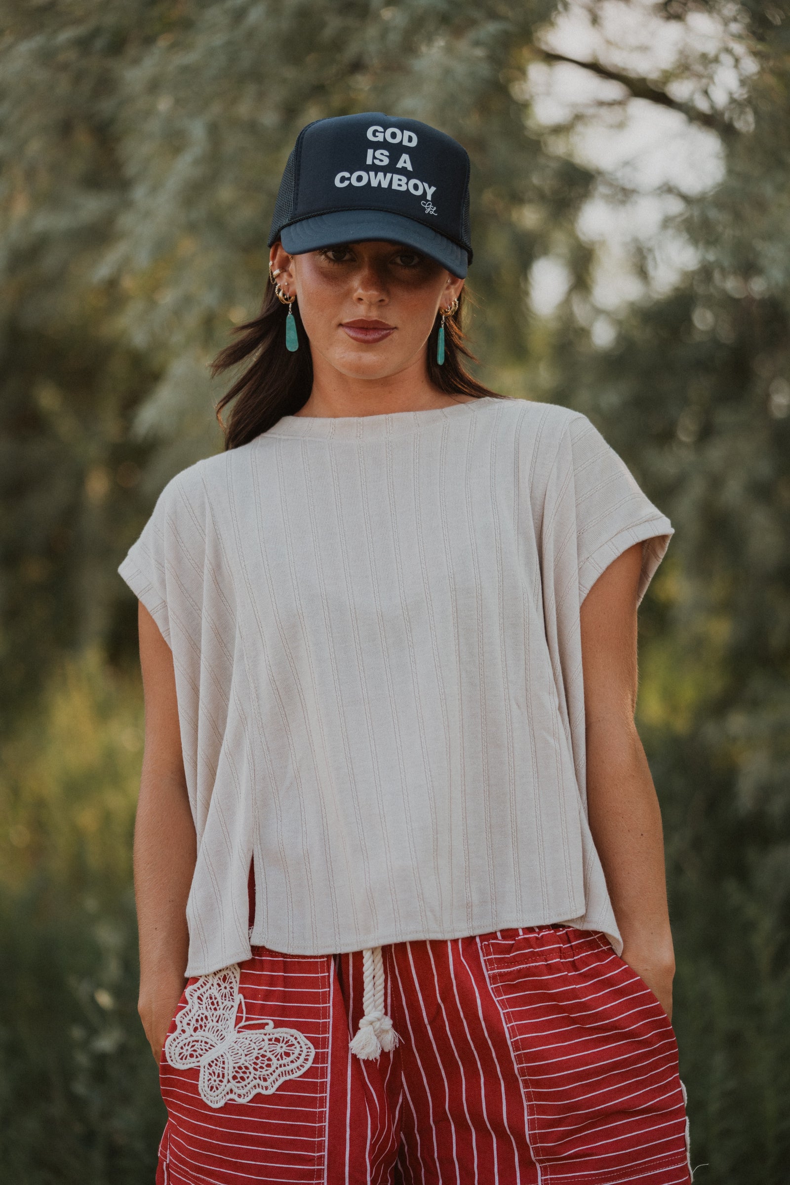 God Is A Cowboy Trucker Hat