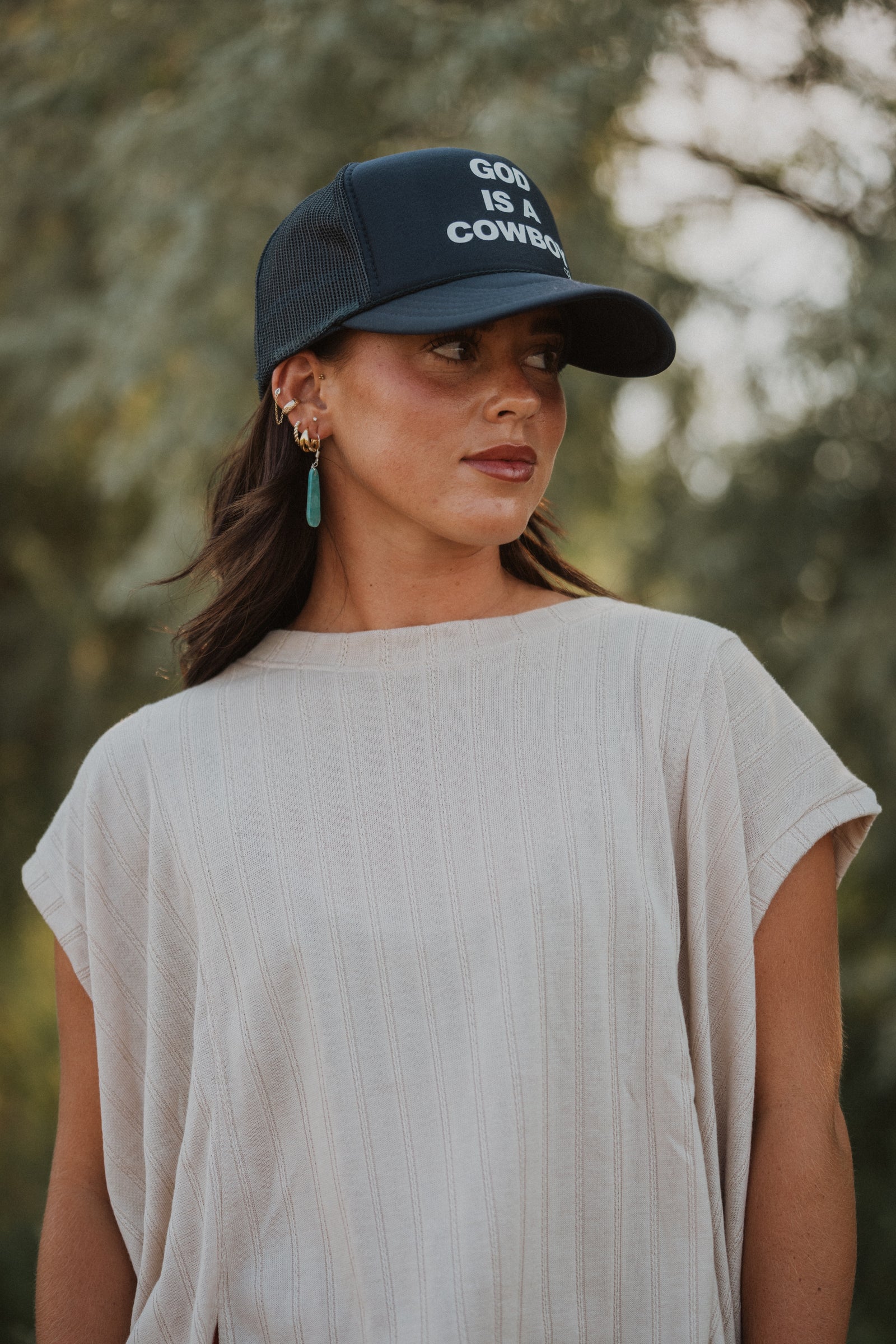 God Is A Cowboy Trucker Hat