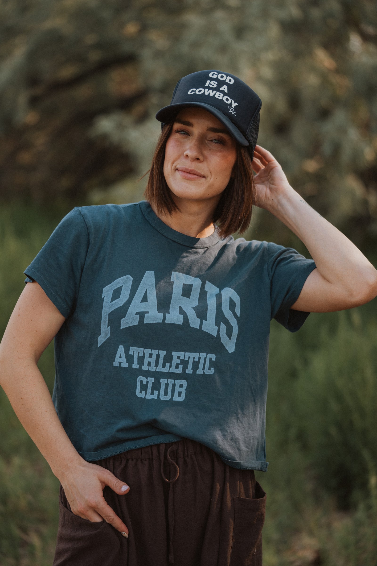 God Is A Cowboy Trucker Hat