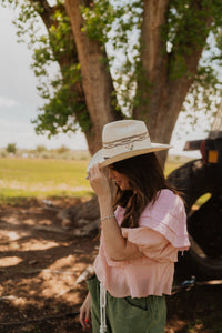 Calico Straw Hat