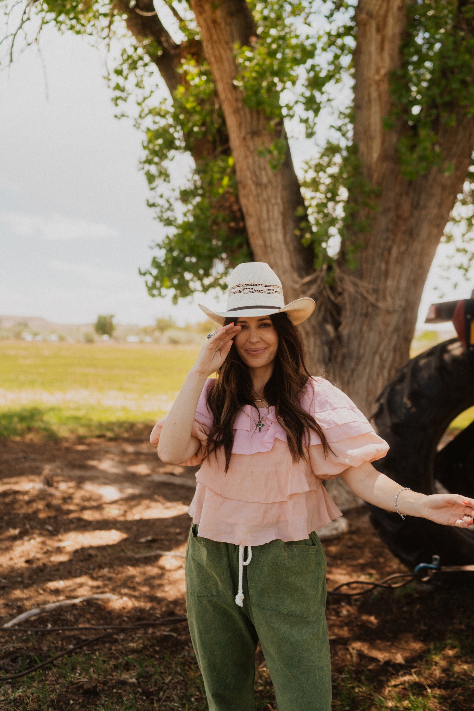 Calico Straw Hat