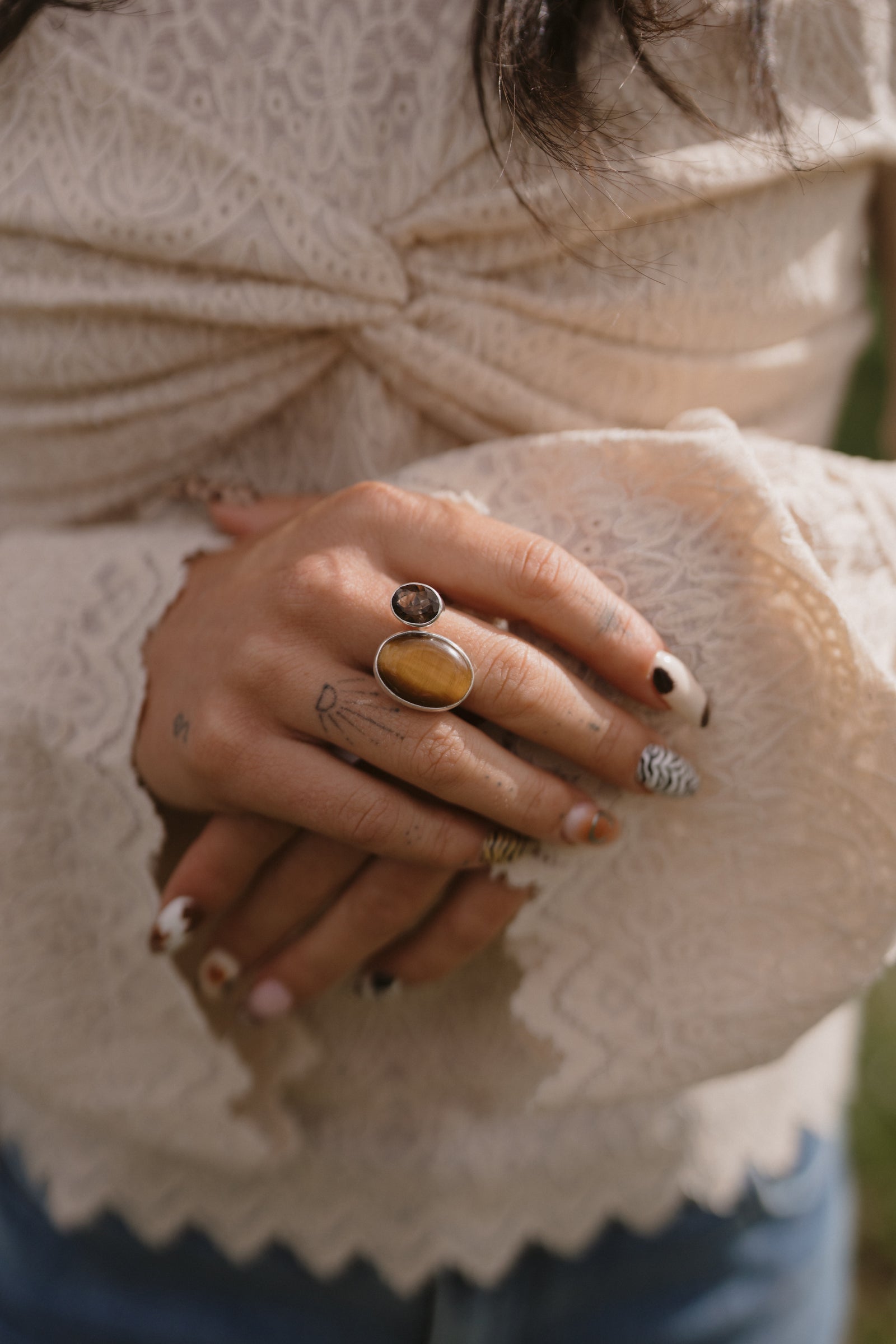 Randy Ring | Tiger's Eye + Smoky Quartz