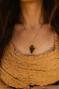 Adeline Necklace | Black + Gold