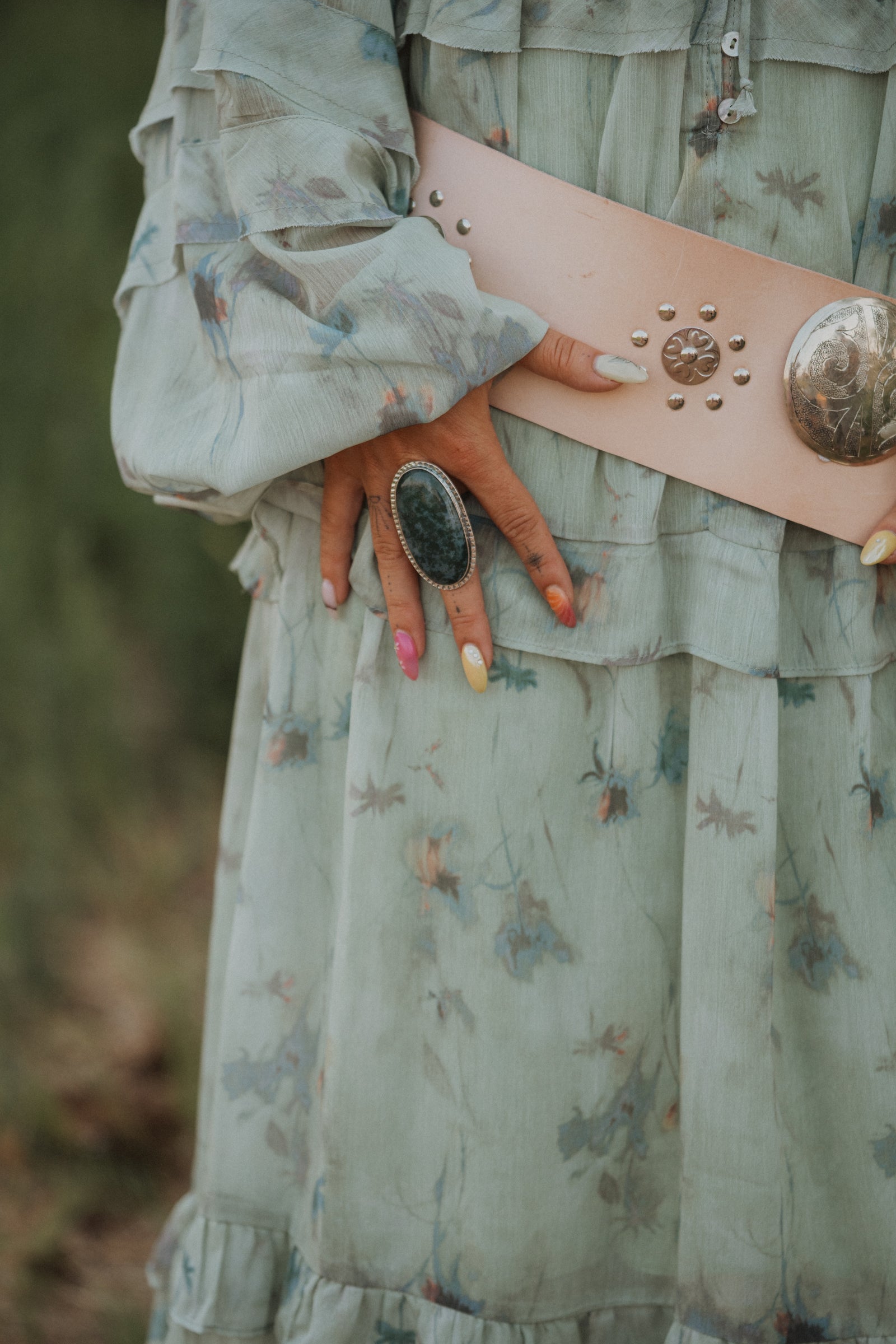 Amarillo Ring | Moss Agate