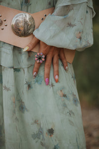 Roseblush Ring | Galaxy Opal + Black Onyx