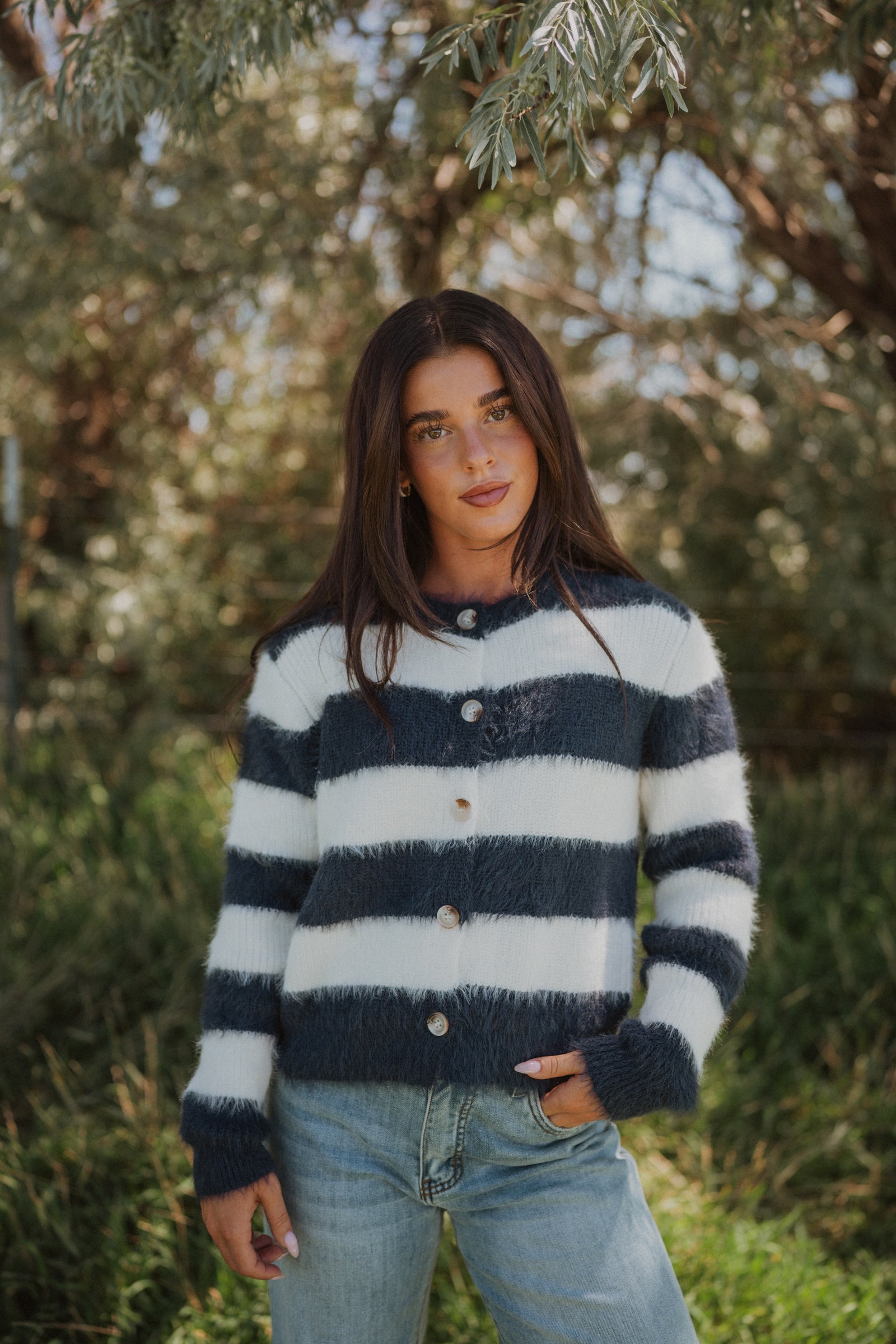 Tehla Striped Cardigan