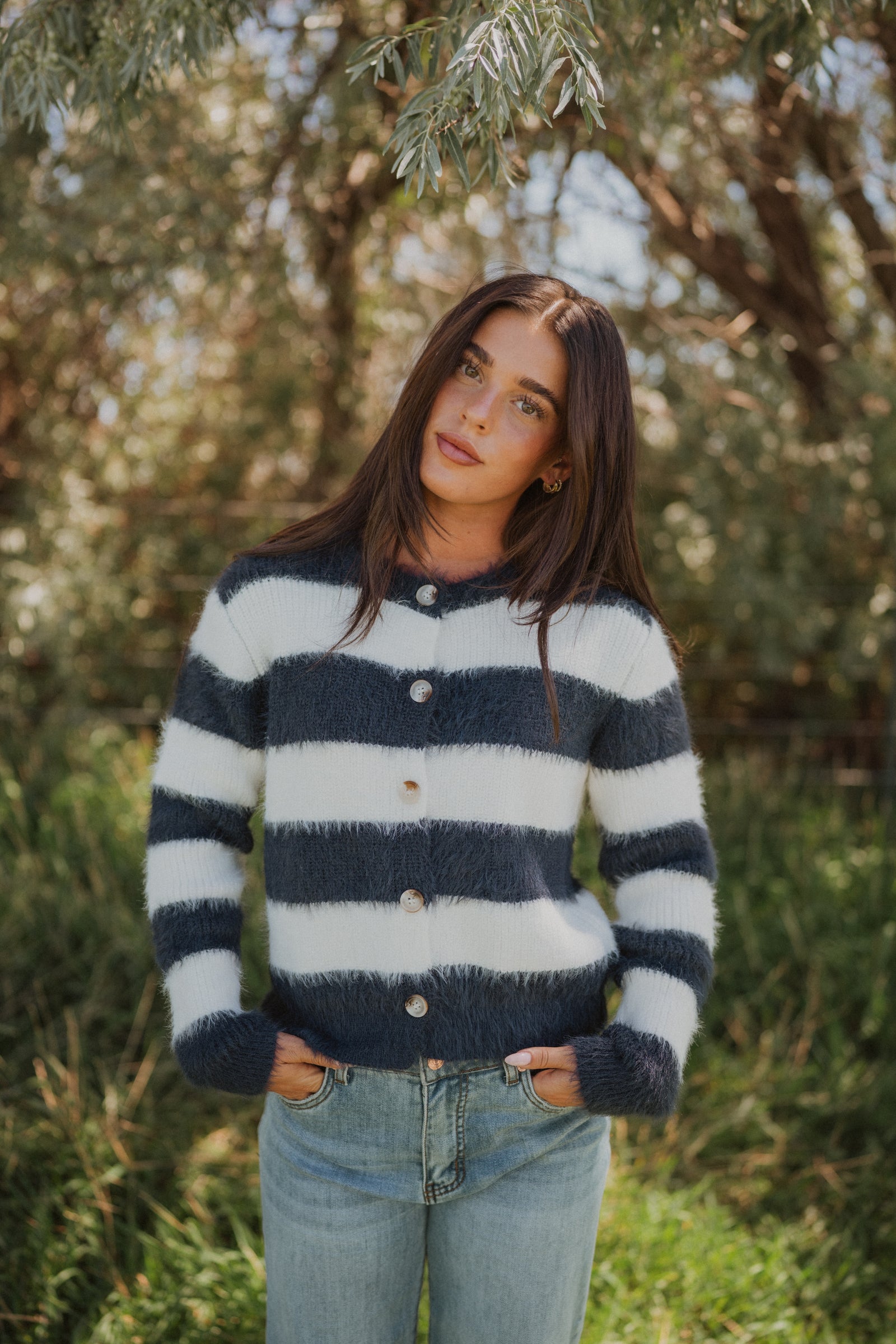 Tehla Striped Cardigan