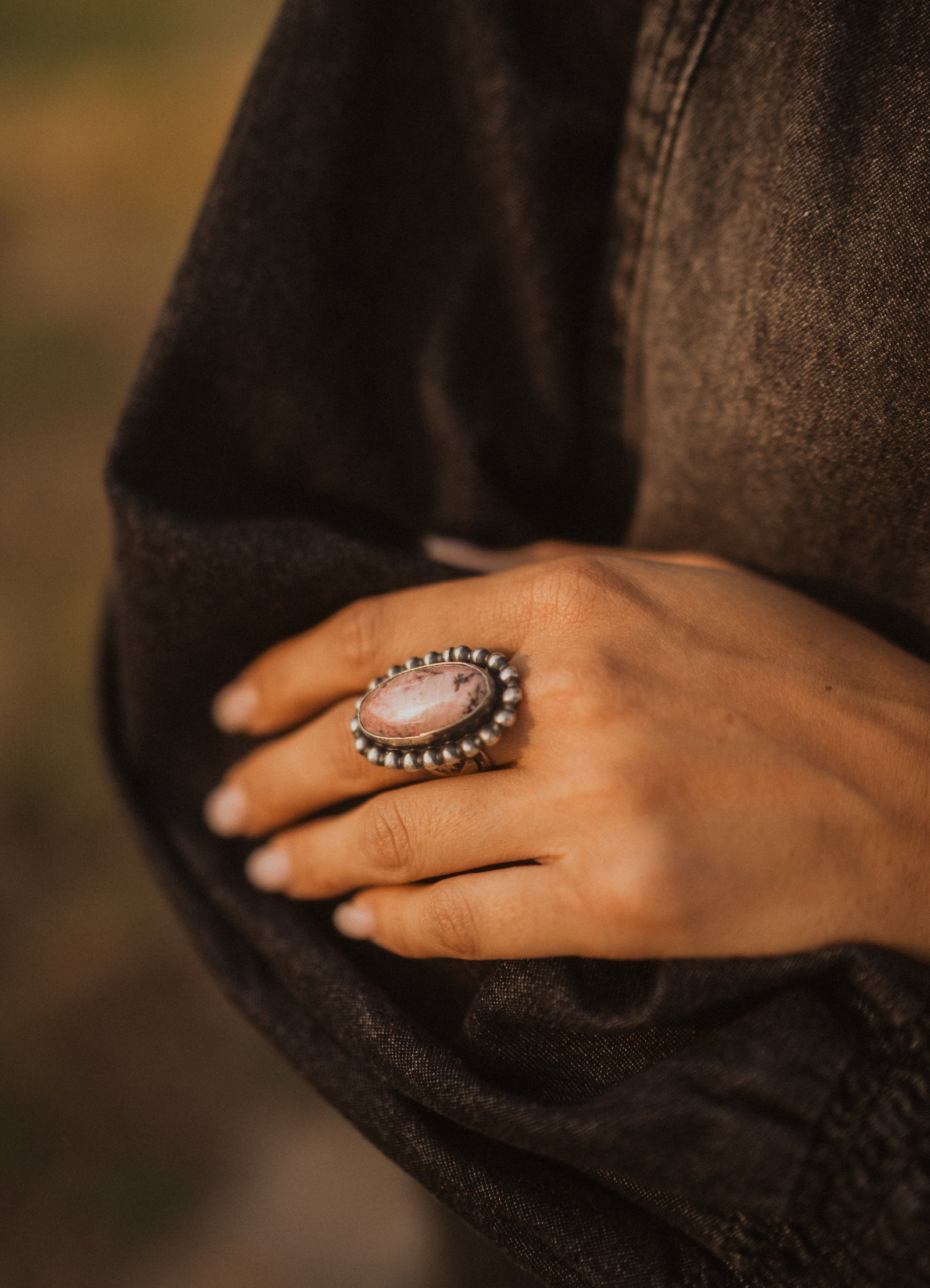 Amanda Ring | Pink Rhodonite