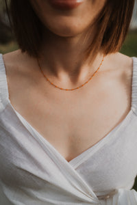 Maria Necklace | Orange + Gold
