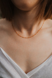 Maria Necklace | Orange + Gold