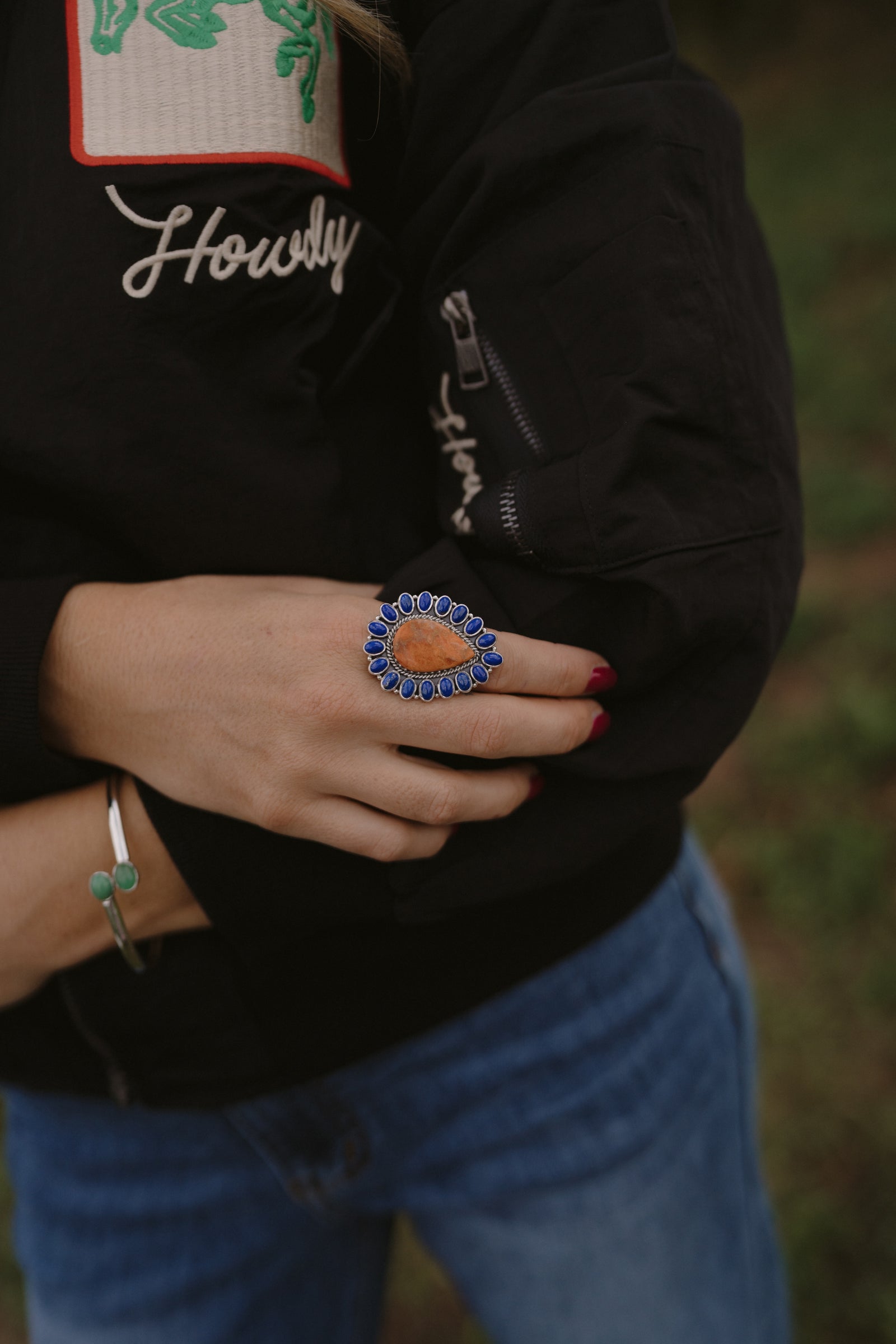 Damson Ring | Blue Lapis + Coral