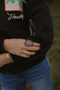 Damson Ring | Blue Lapis + Coral