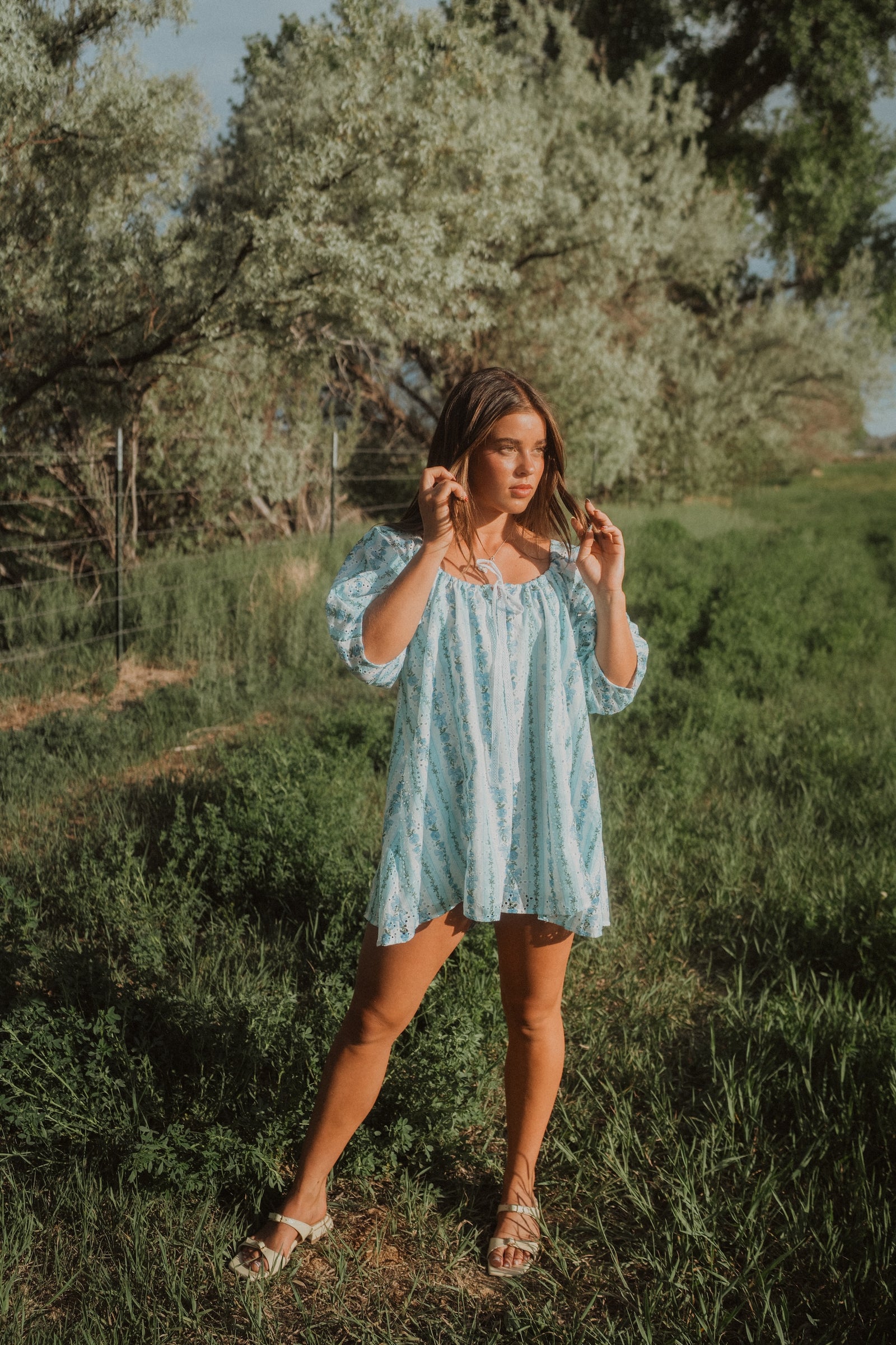 Little Blue Flowers Romper