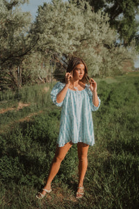 Little Blue Flowers Romper