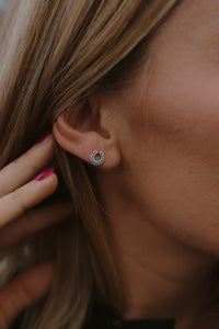 Turquoise Horseshoe Studs