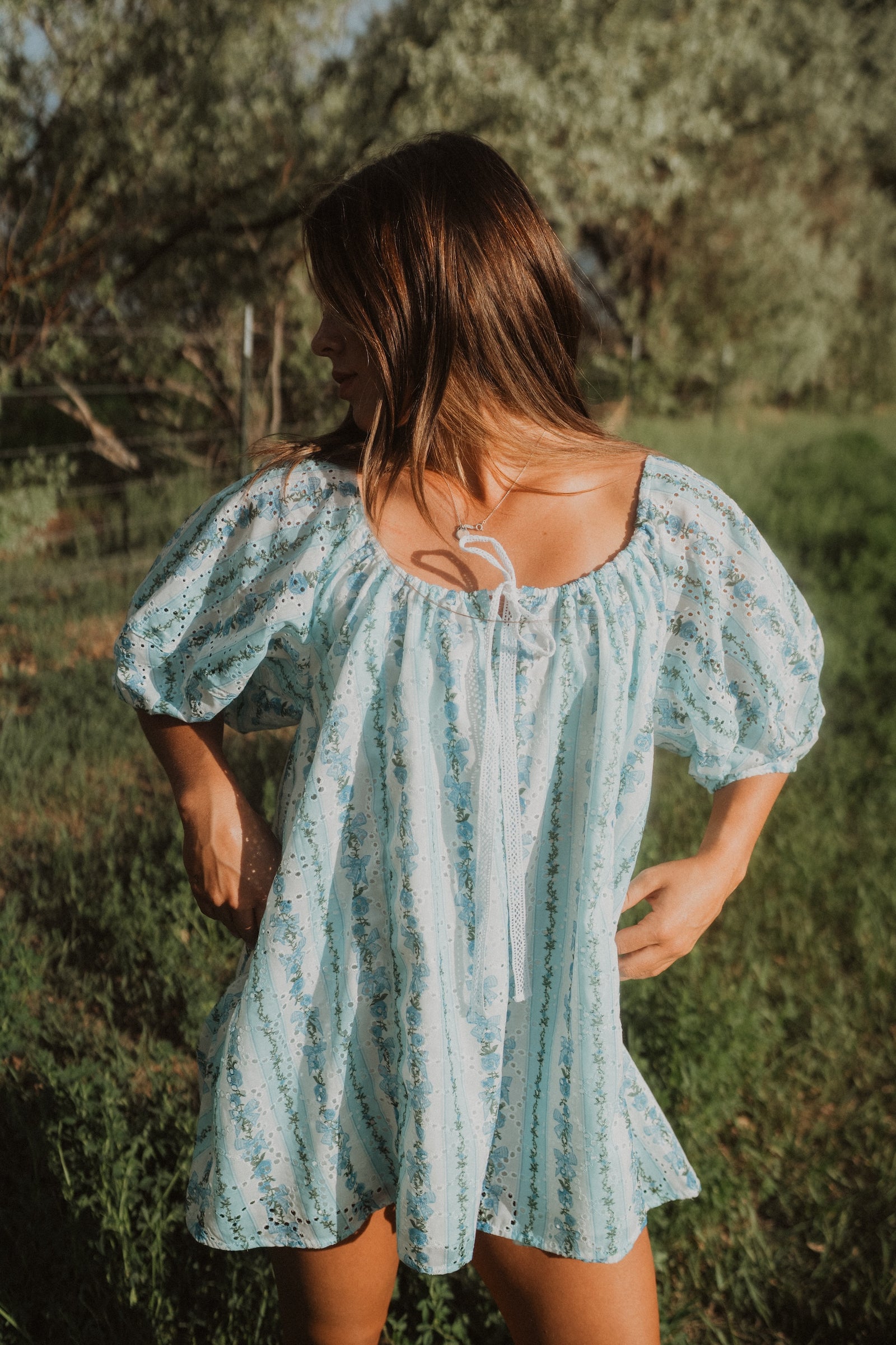 Little Blue Flowers Romper