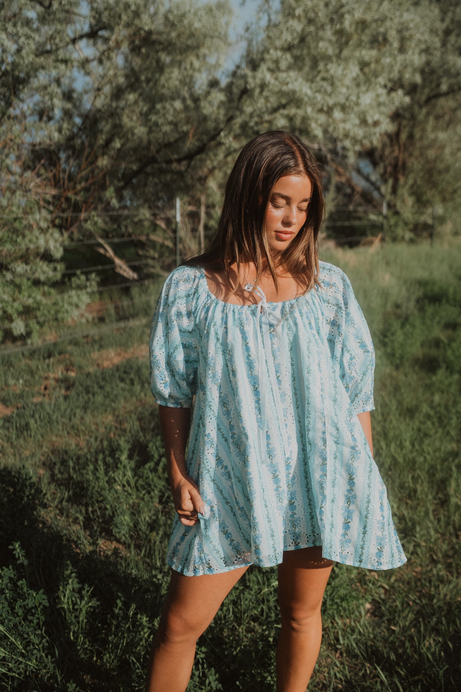 Little Blue Flowers Romper