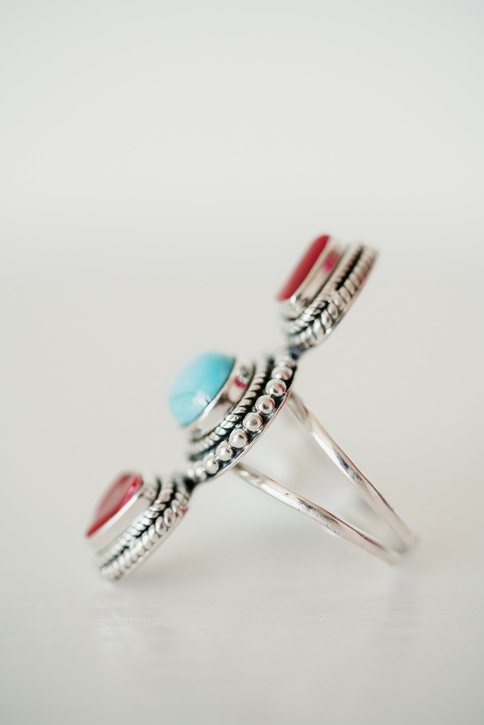 Roque Ring | Turquoise + Coral