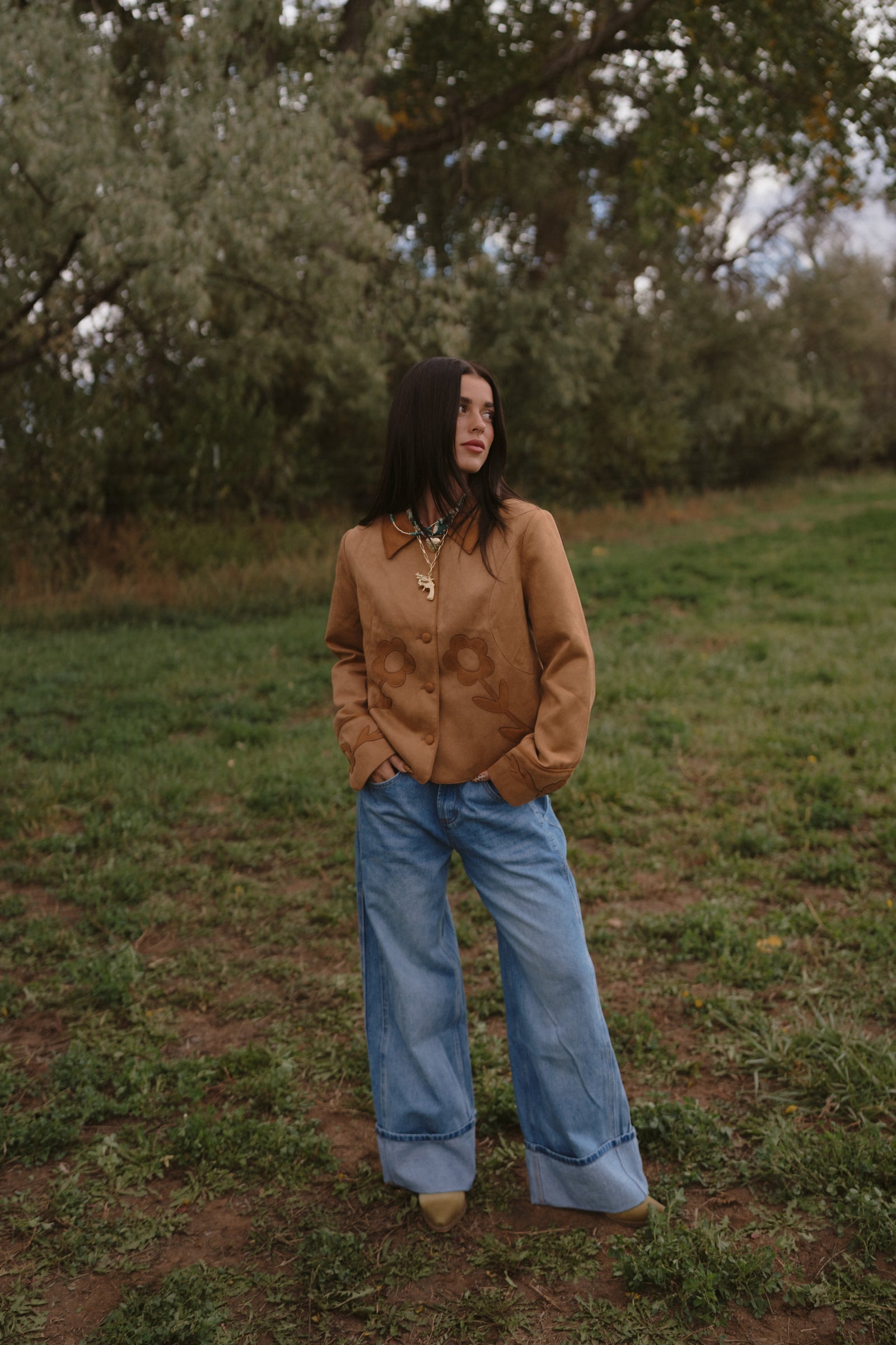 Suede Flowers Jacket