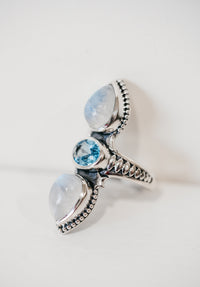 Maisie Ring | Moonstone + Topaz