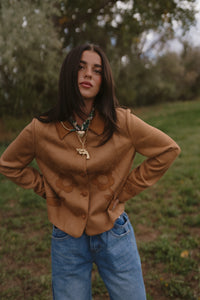 Suede Flowers Jacket