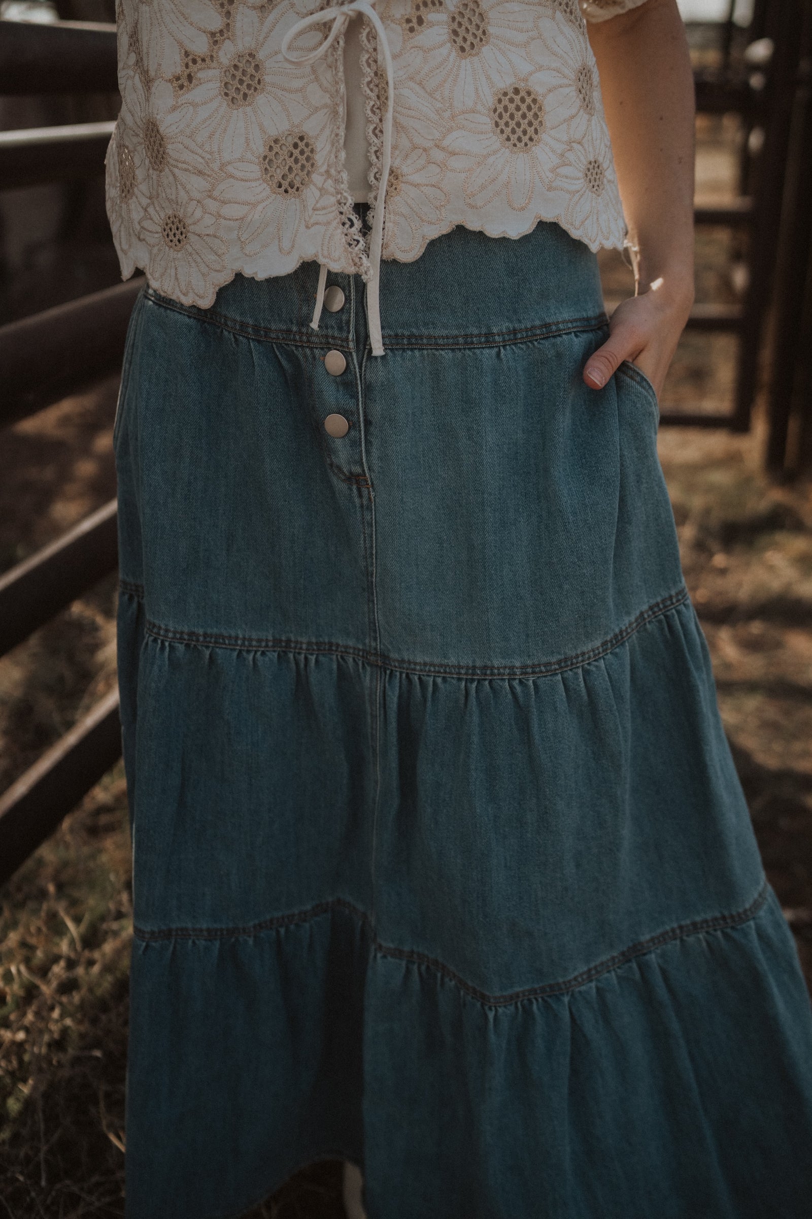 Defying Gravity Denim Skirt