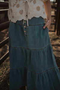 Defying Gravity Denim Skirt