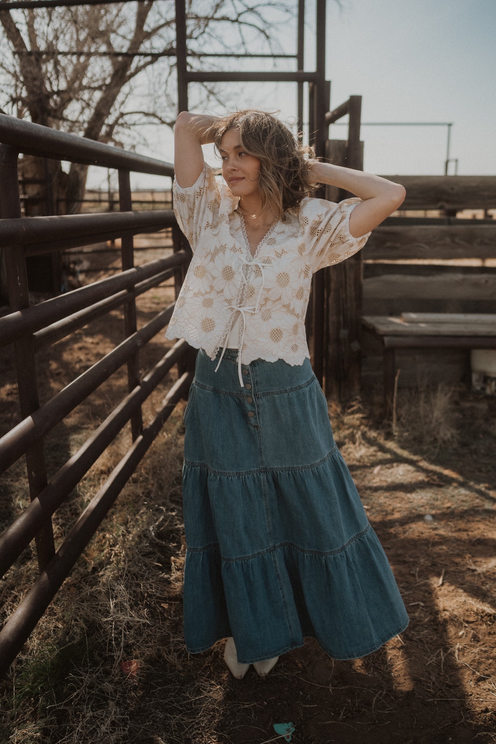 Defying Gravity Denim Skirt