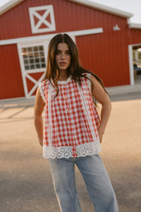 Cresa Top | Red Checkered