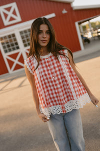 Cresa Top | Red Checkered