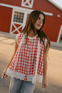 Cresa Top | Red Checkered