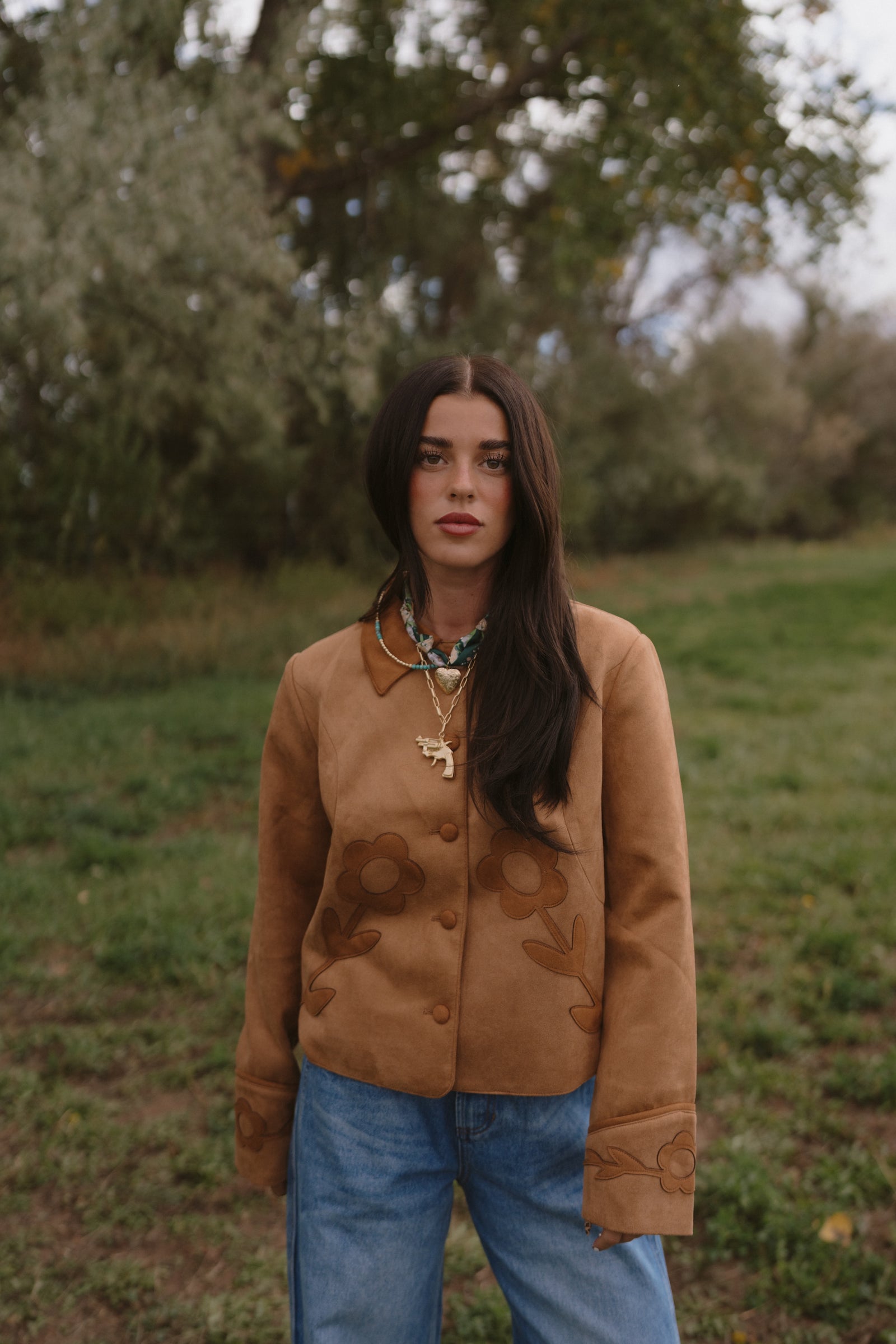 Suede Flowers Jacket