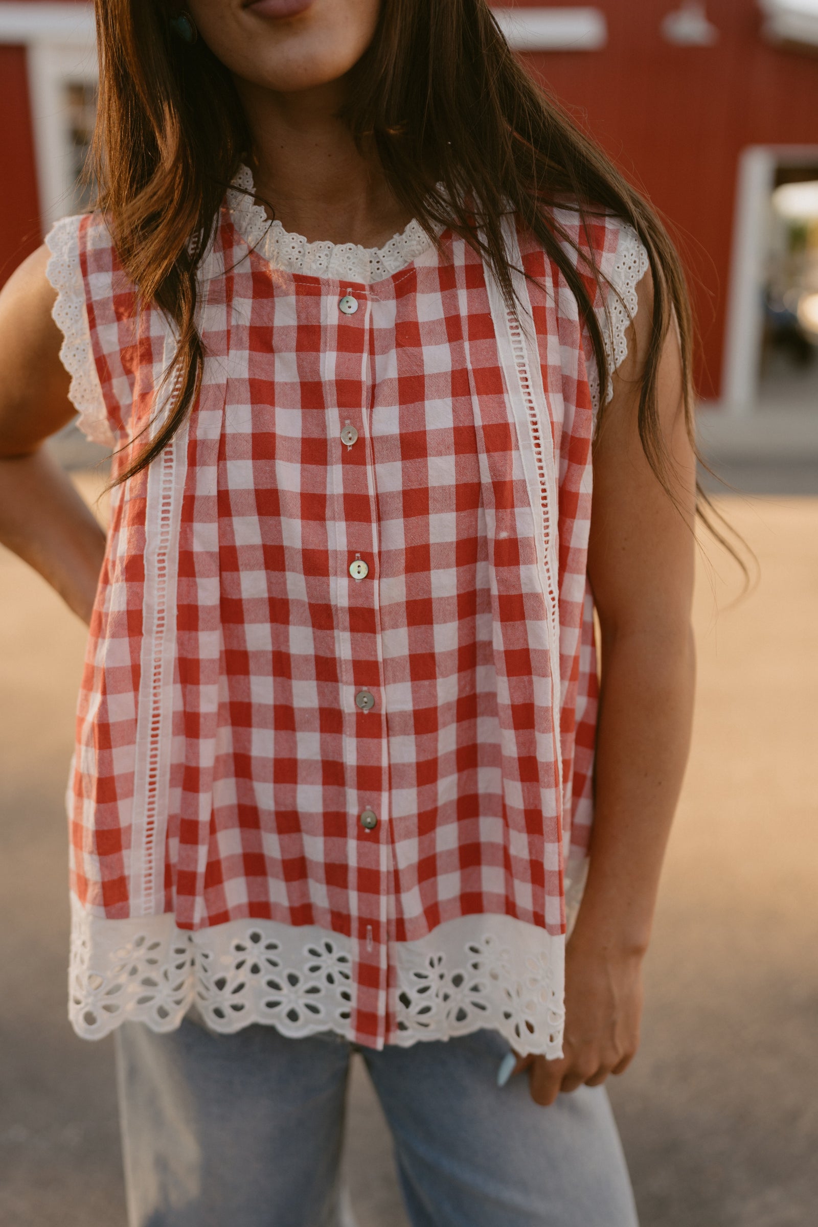 Cresa Top | Red Checkered