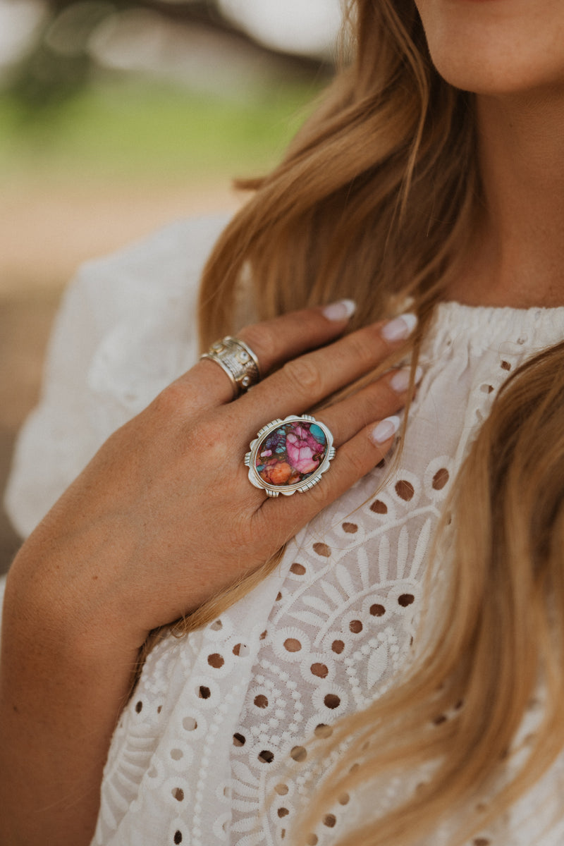 Xenia Ring | Pink Spiny Turquoise