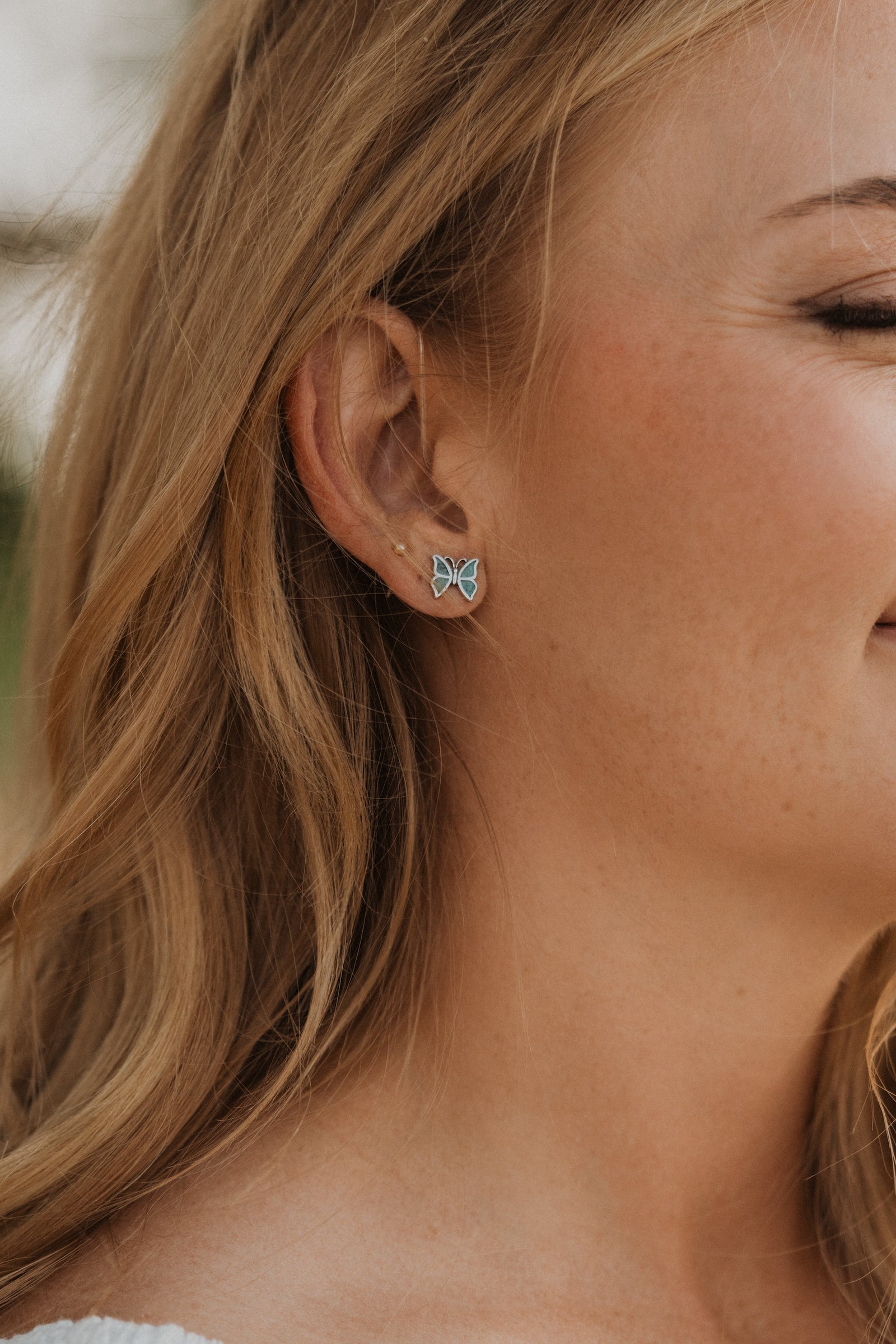 Blue Butterfly Studs