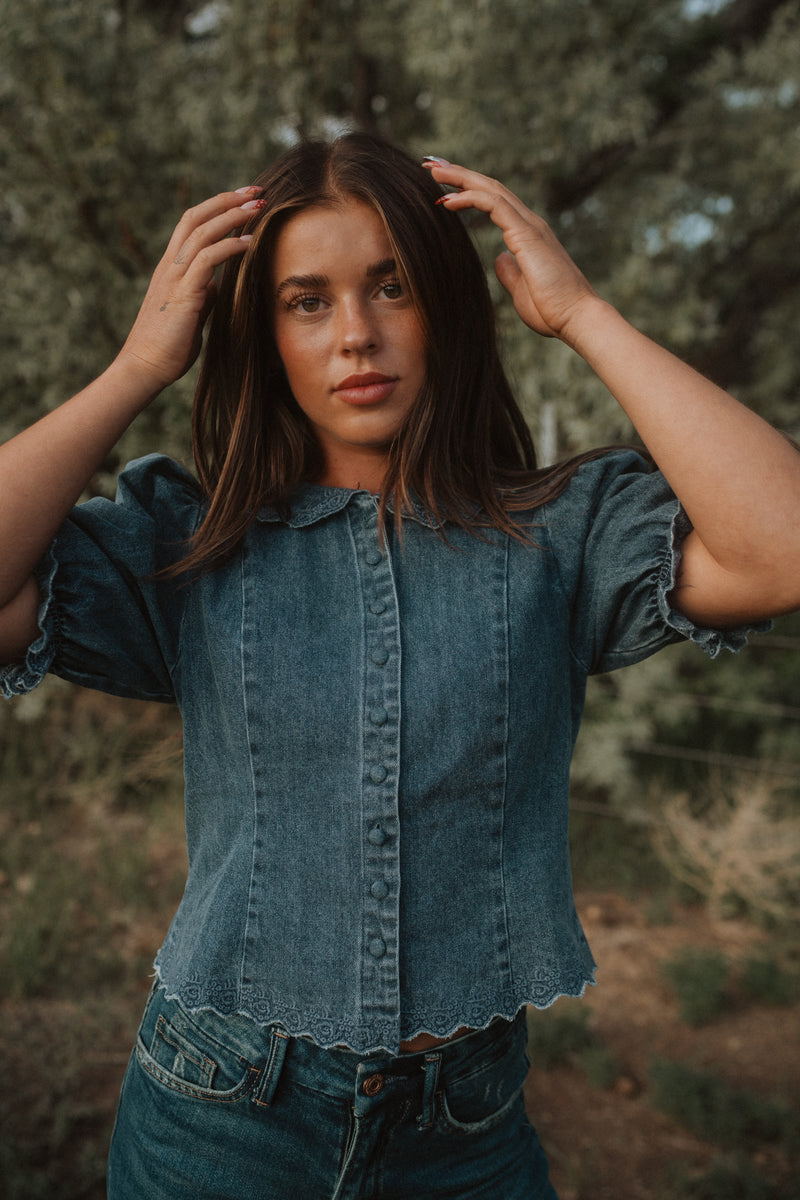 Natalie Denim Top