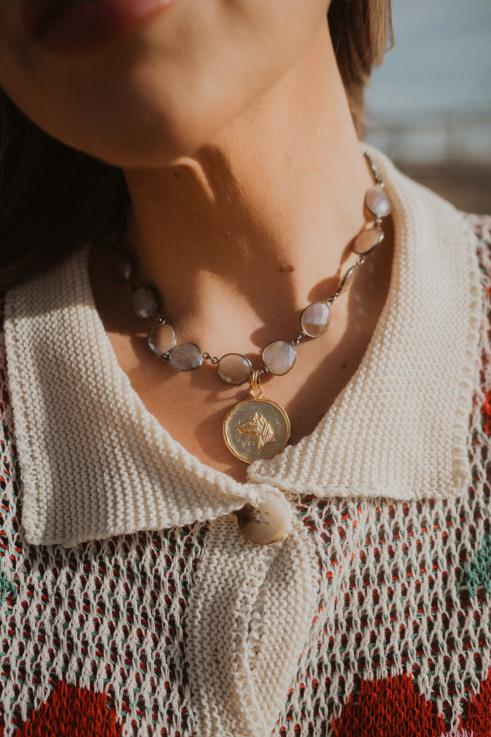 El Caballo Necklace | Grey Moonstone
