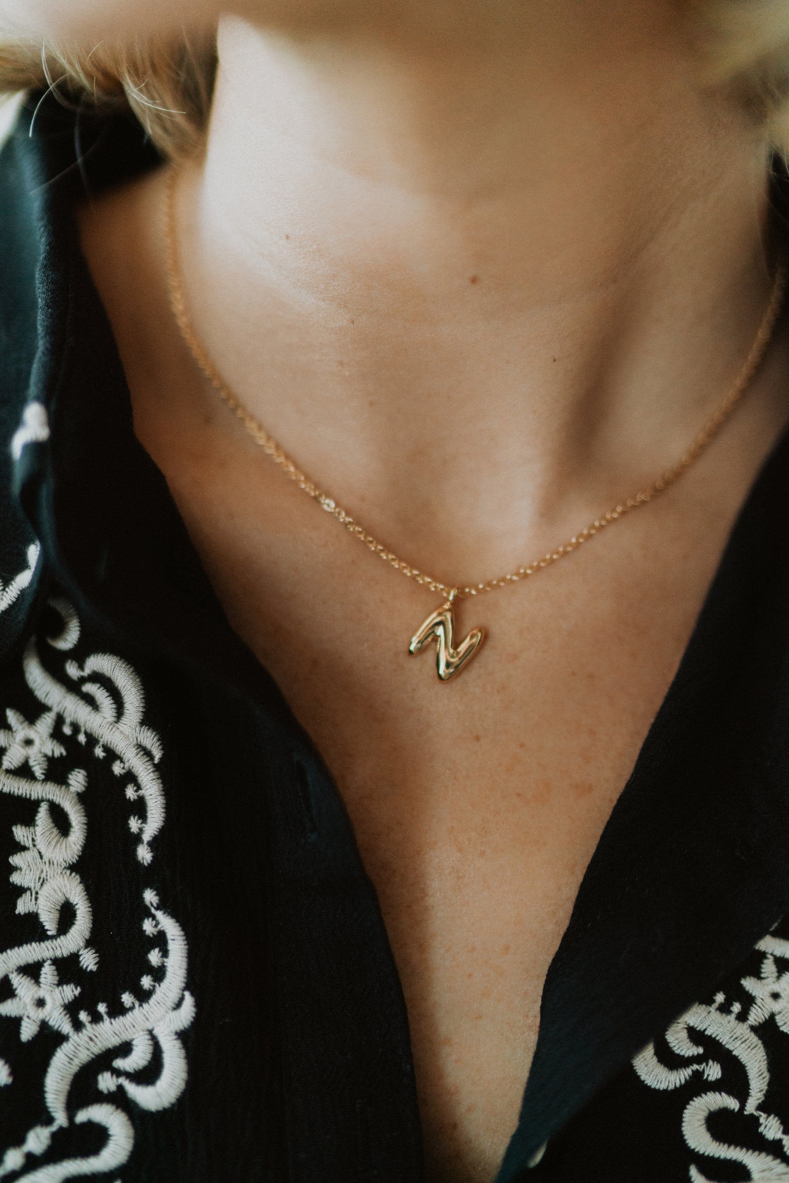 Bubble Initial Necklace