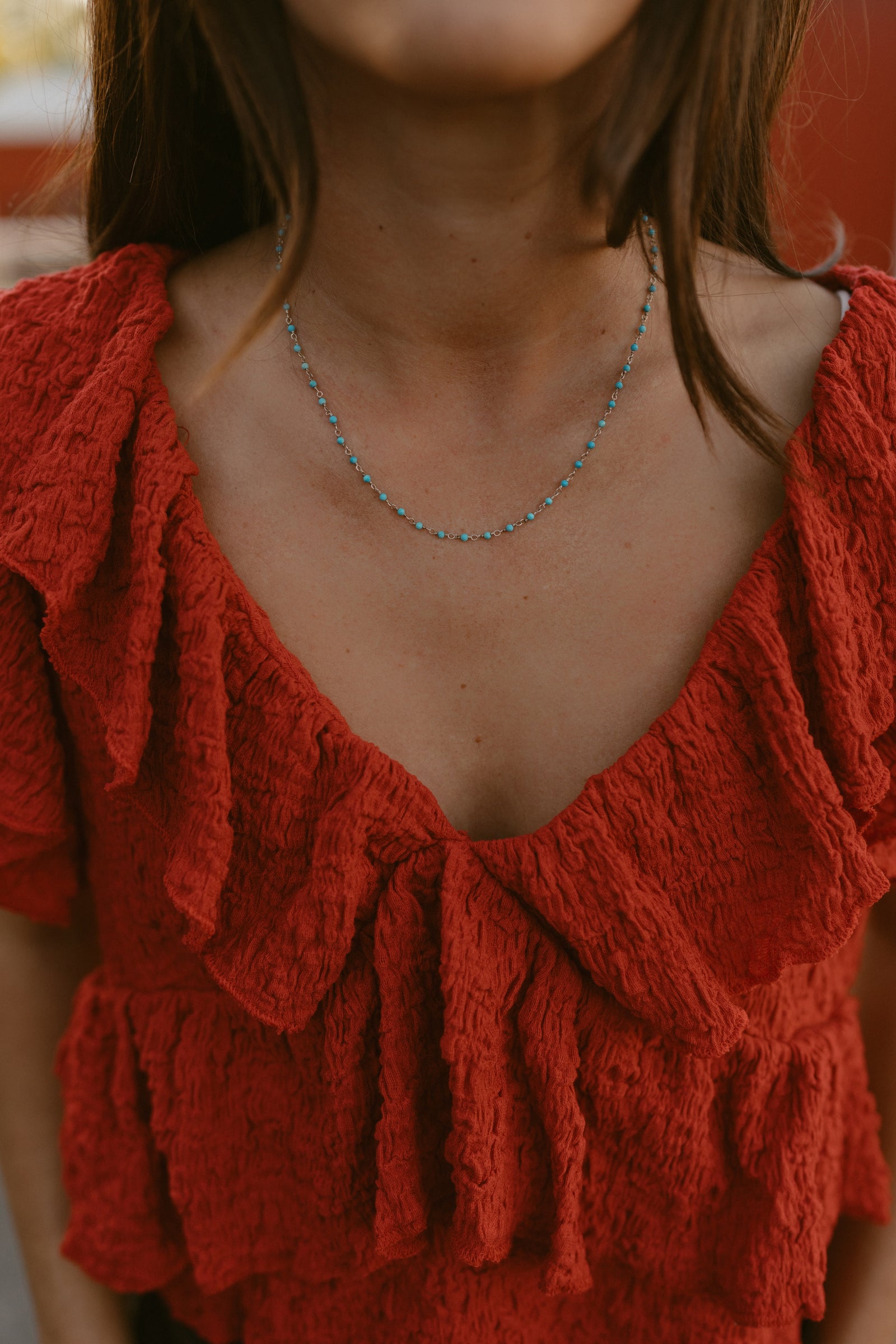 Mae Necklace | Turquoise + Silver