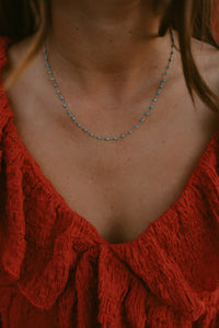 Mae Necklace | Turquoise + Silver