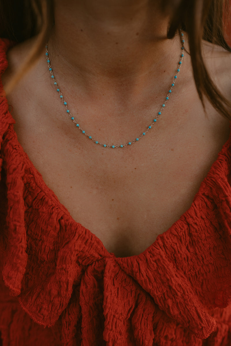Mae Necklace | Turquoise + Silver