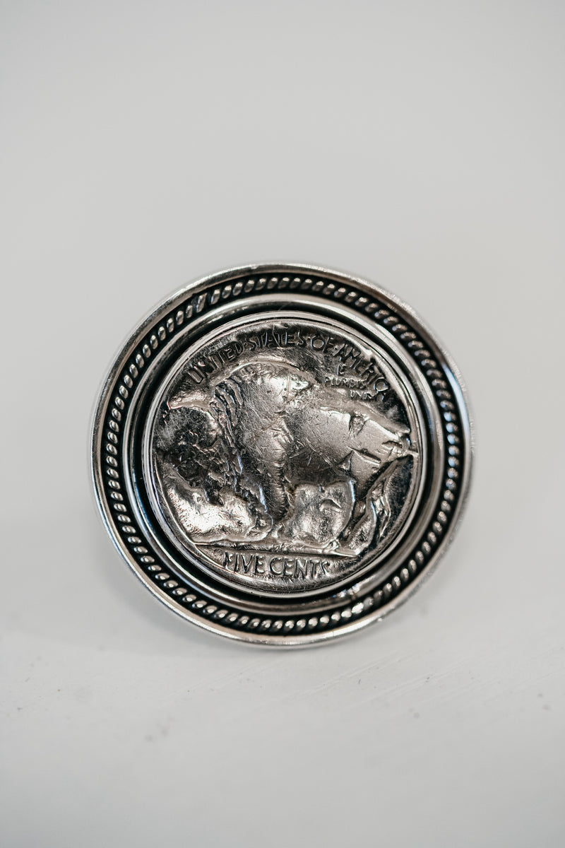 Large Buffalo Coin Ring
