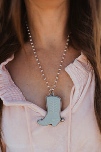Cowboy Boot Necklace | Pearl