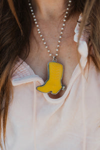 Cowboy Boot Necklace | Pearl